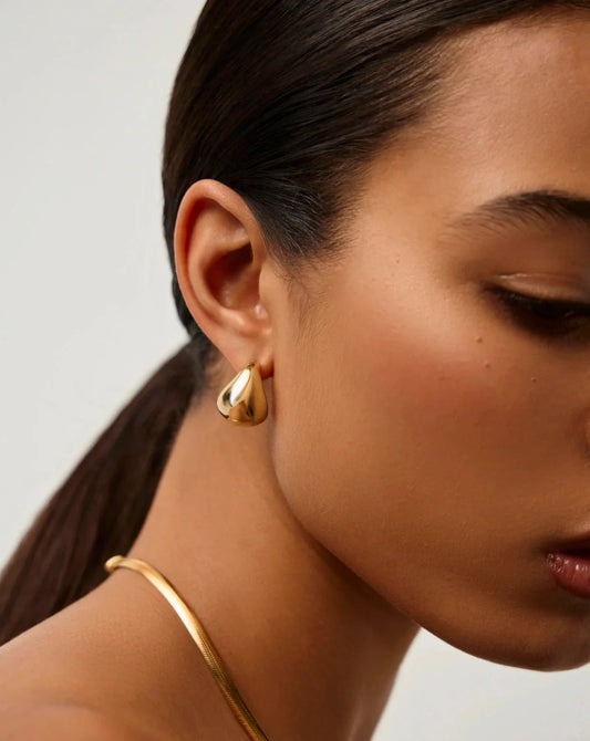 Sculptural Chubby Dome Small Hoop Earrings | 18ct Gold Plated Earrings Missoma 