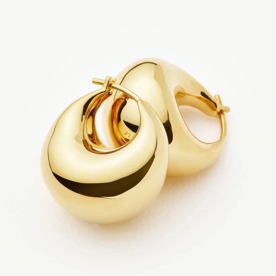 Sculptural Chubby Dome Small Hoop Earrings | 18ct Gold Plated Earrings Missoma 