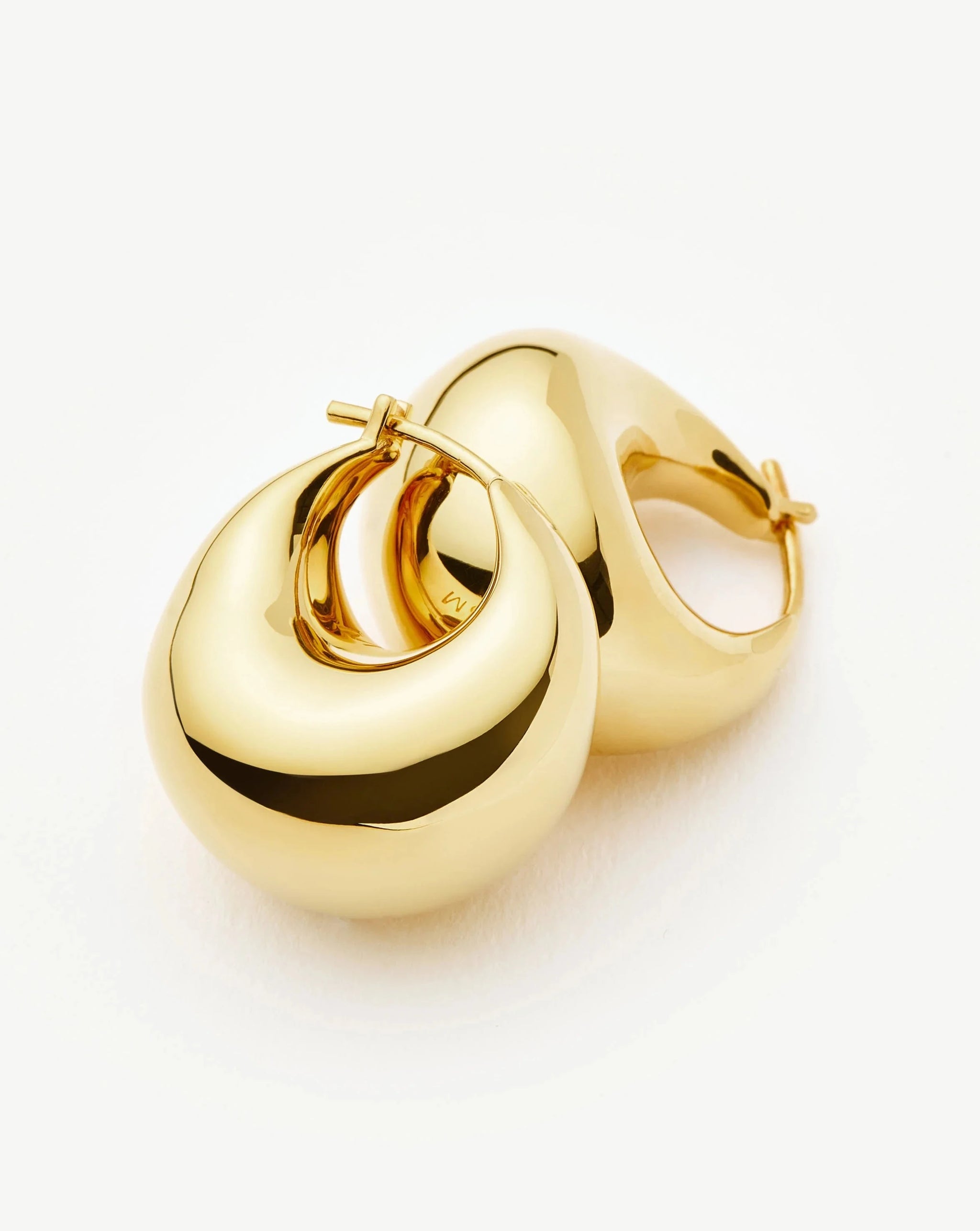 Sculptural Chubby Dome Small Hoop Earrings | 18ct Gold Plated Earrings Missoma 
