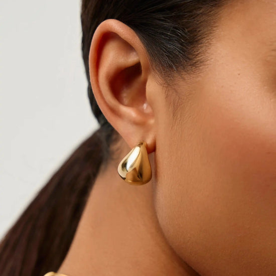Sculptural Chubby Dome Small Hoop Earrings | 18ct Gold Plated Earrings Missoma 