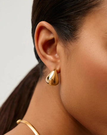 Sculptural Chubby Dome Small Hoop Earrings | 18ct Gold Plated Earrings Missoma 