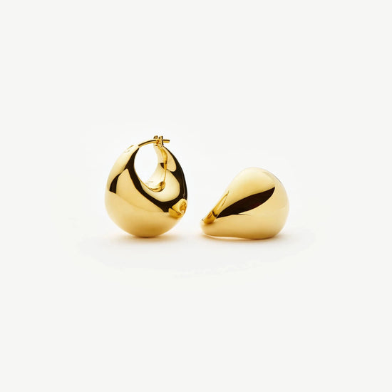 Sculptural Chubby Dome Small Hoop Earrings | 18ct Gold Plated Earrings Missoma 