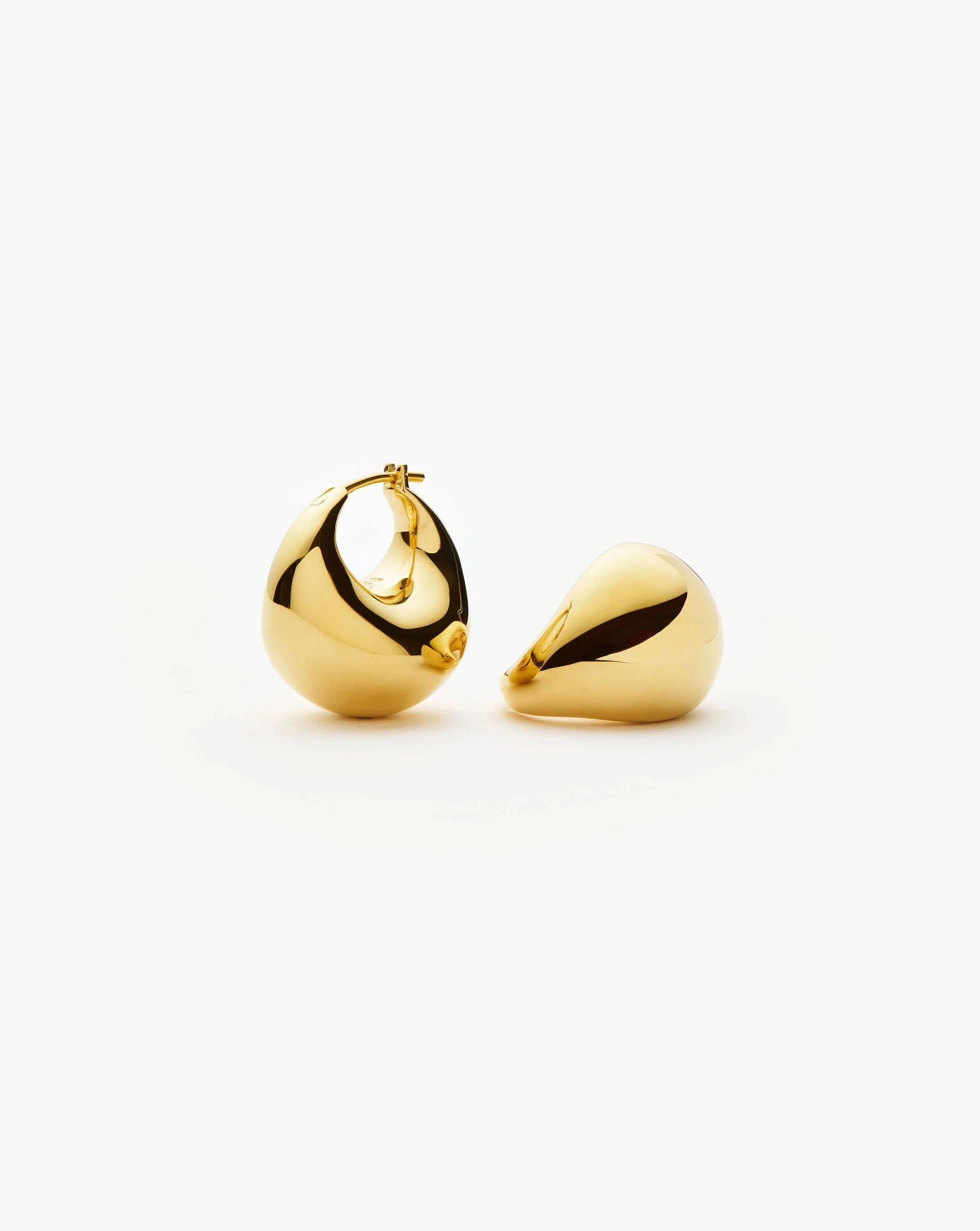 Sculptural Chubby Dome Small Hoop Earrings | 18ct Gold Plated Earrings Missoma 