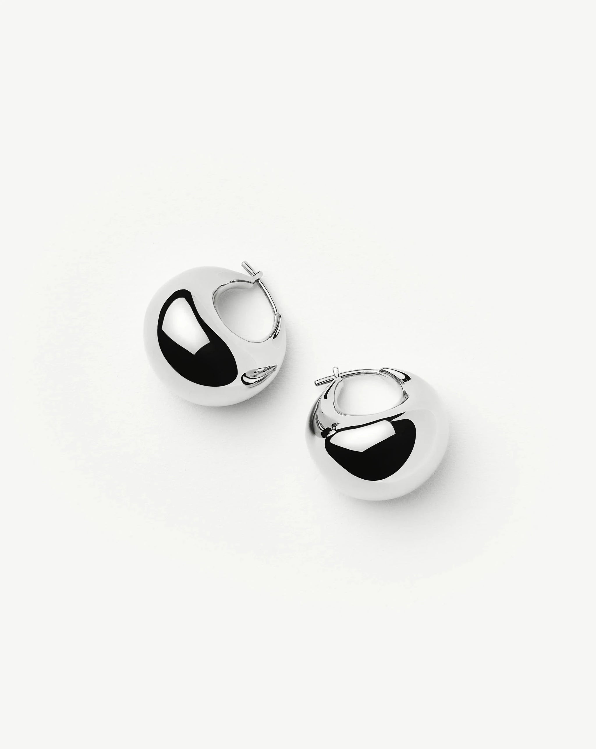 Sculptural Chubby Dome Small Hoop Earrings | Silver Plated Earrings Missoma 