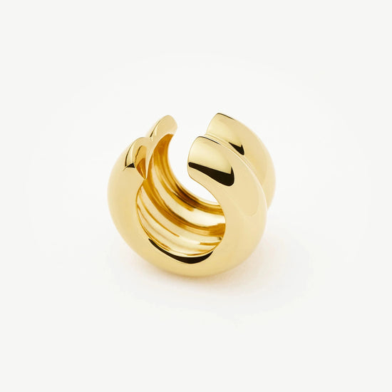 Sculptural Chubby Double Ear Cuff | 18ct Gold Plated Earrings Missoma 