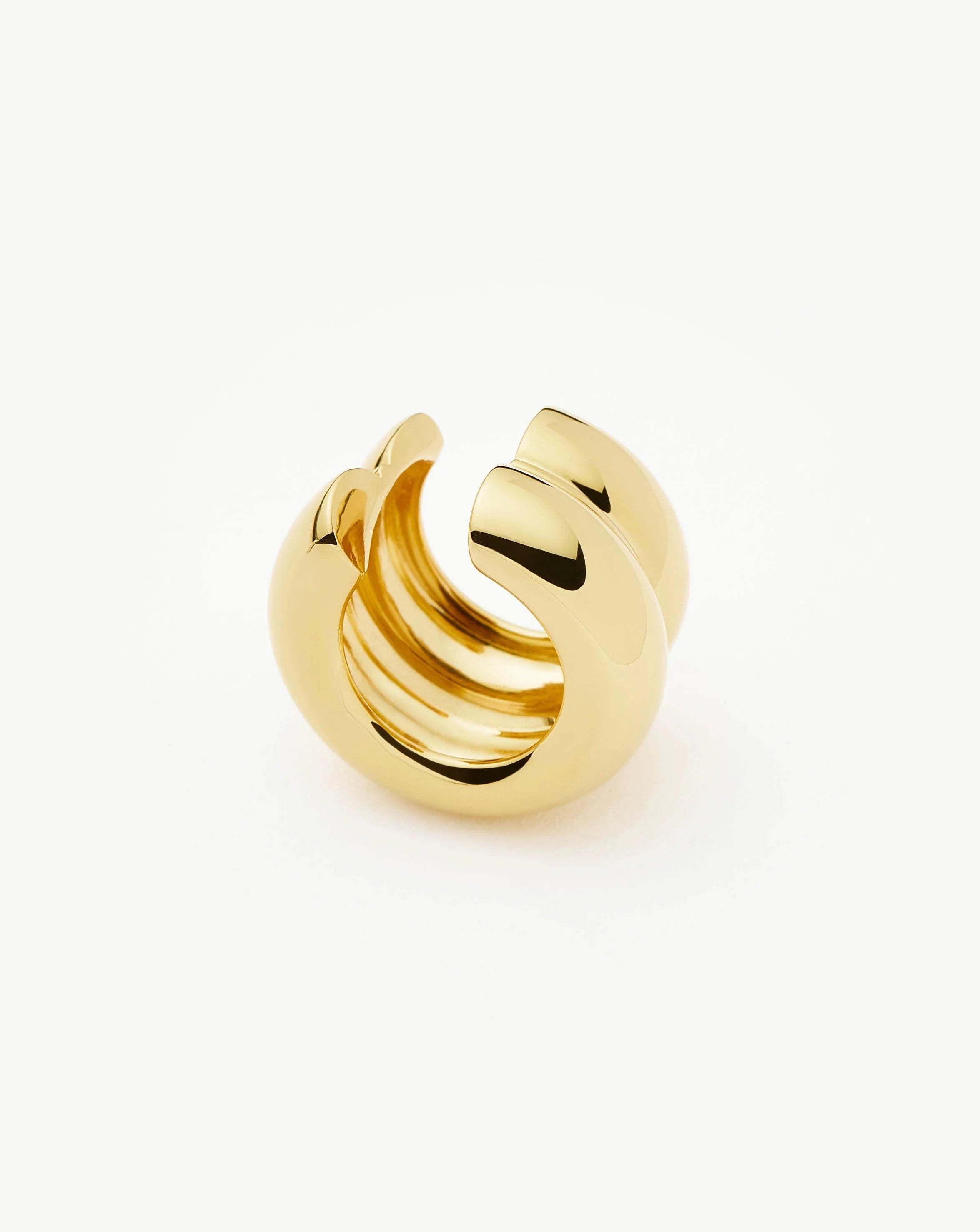 Sculptural Chubby Double Ear Cuff | 18ct Gold Plated Earrings Missoma 
