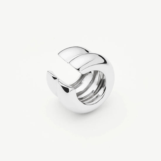 Sculptural Chubby Double Ear Cuff | Silver Plated Earrings Missoma 