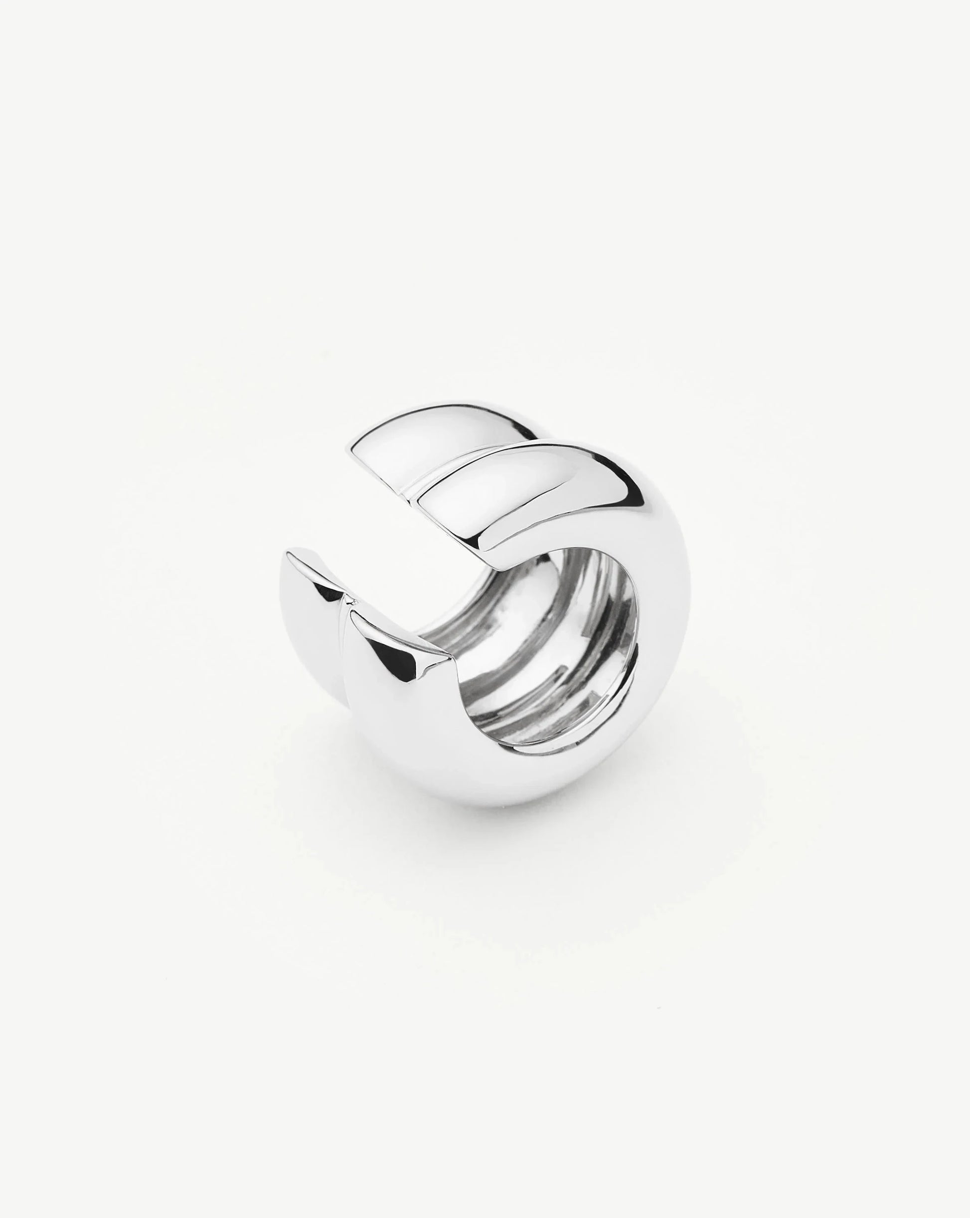 Sculptural Chubby Double Ear Cuff | Silver Plated Earrings Missoma 