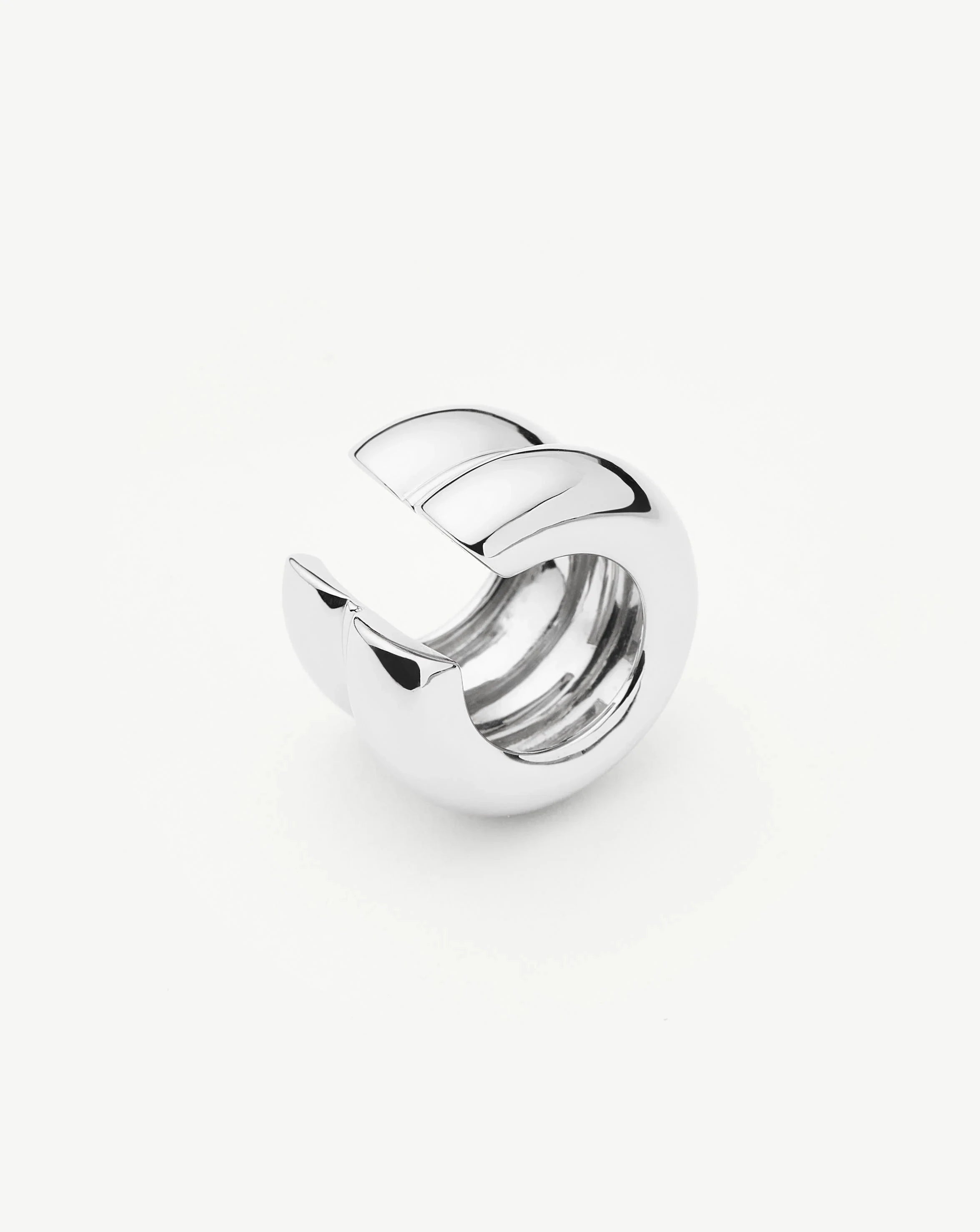 Sculptural Chubby Double Ear Cuff | Silver Plated Earrings Missoma 