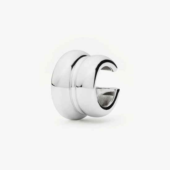 Sculptural Chubby Double Ear Cuff | Silver Plated Earrings Missoma 