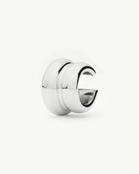 Sculptural Chubby Double Ear Cuff | Silver Plated Earrings Missoma 
