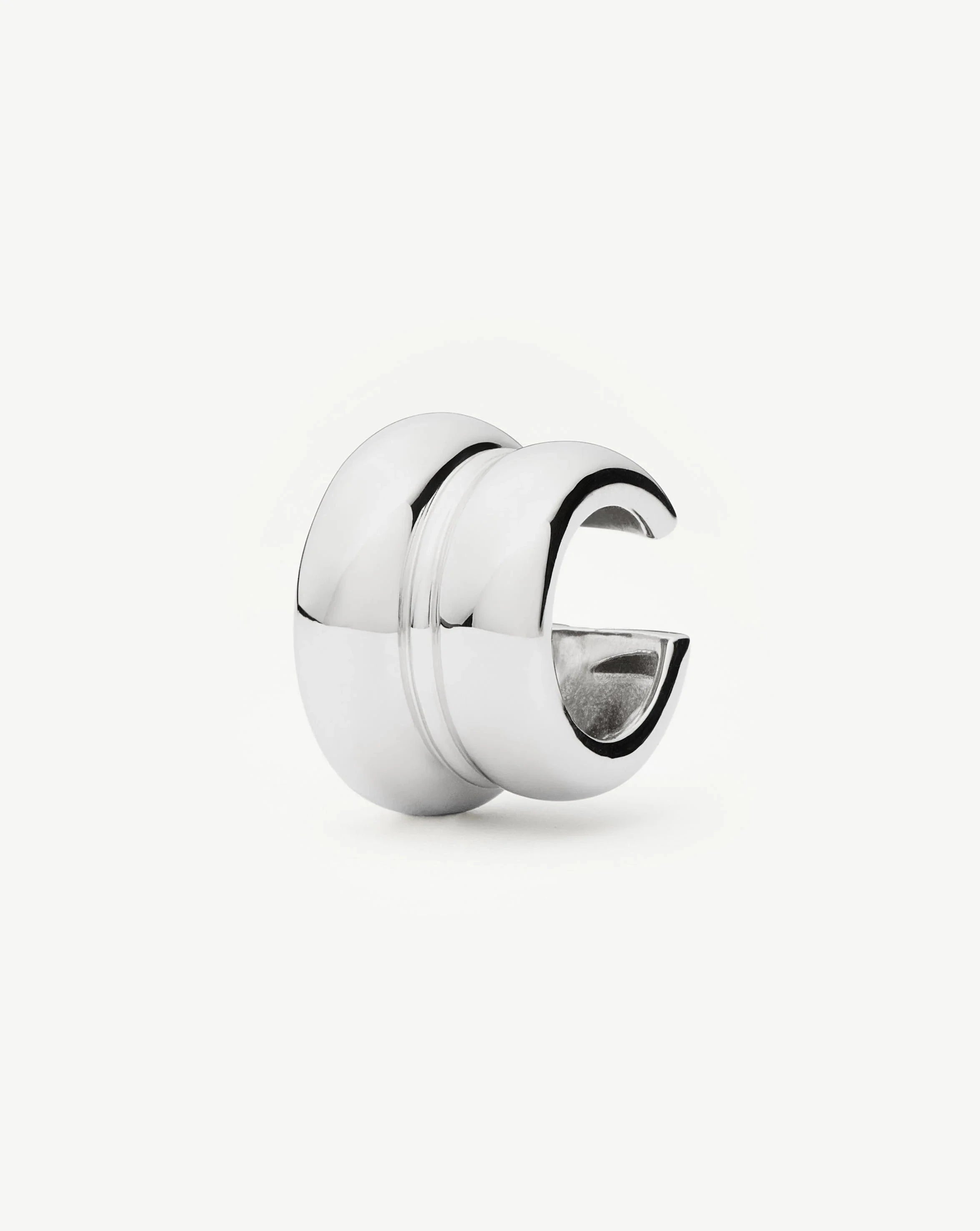 Sculptural Chubby Double Ear Cuff | Silver Plated Earrings Missoma 