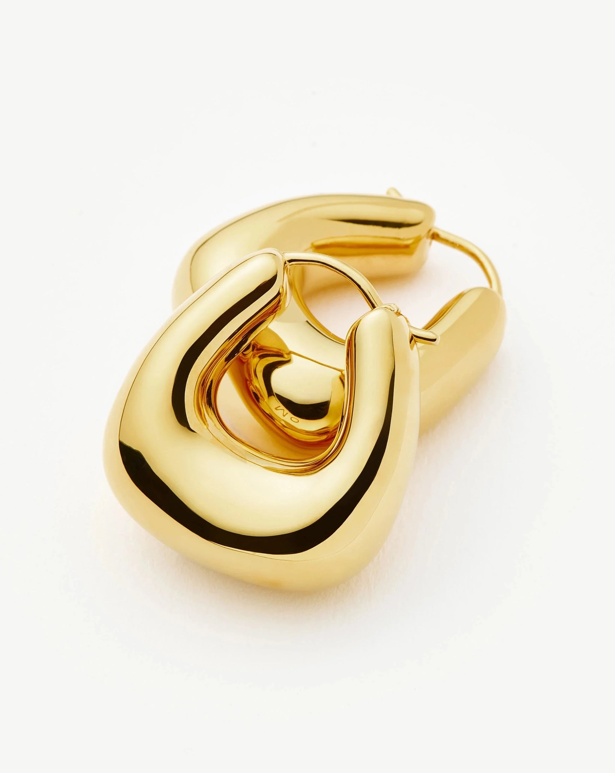 Sculptural Chubby Small Hoop Earrings | 18ct Gold Plated Earrings Missoma 