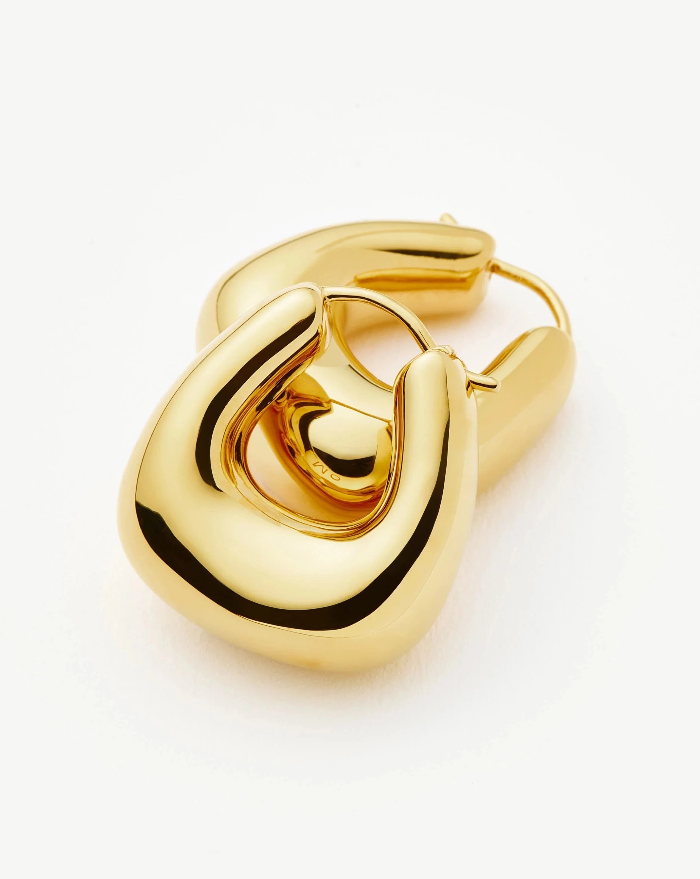 Sculptural Chubby Small Hoop Earrings | 18ct Gold Plated Earrings Missoma 