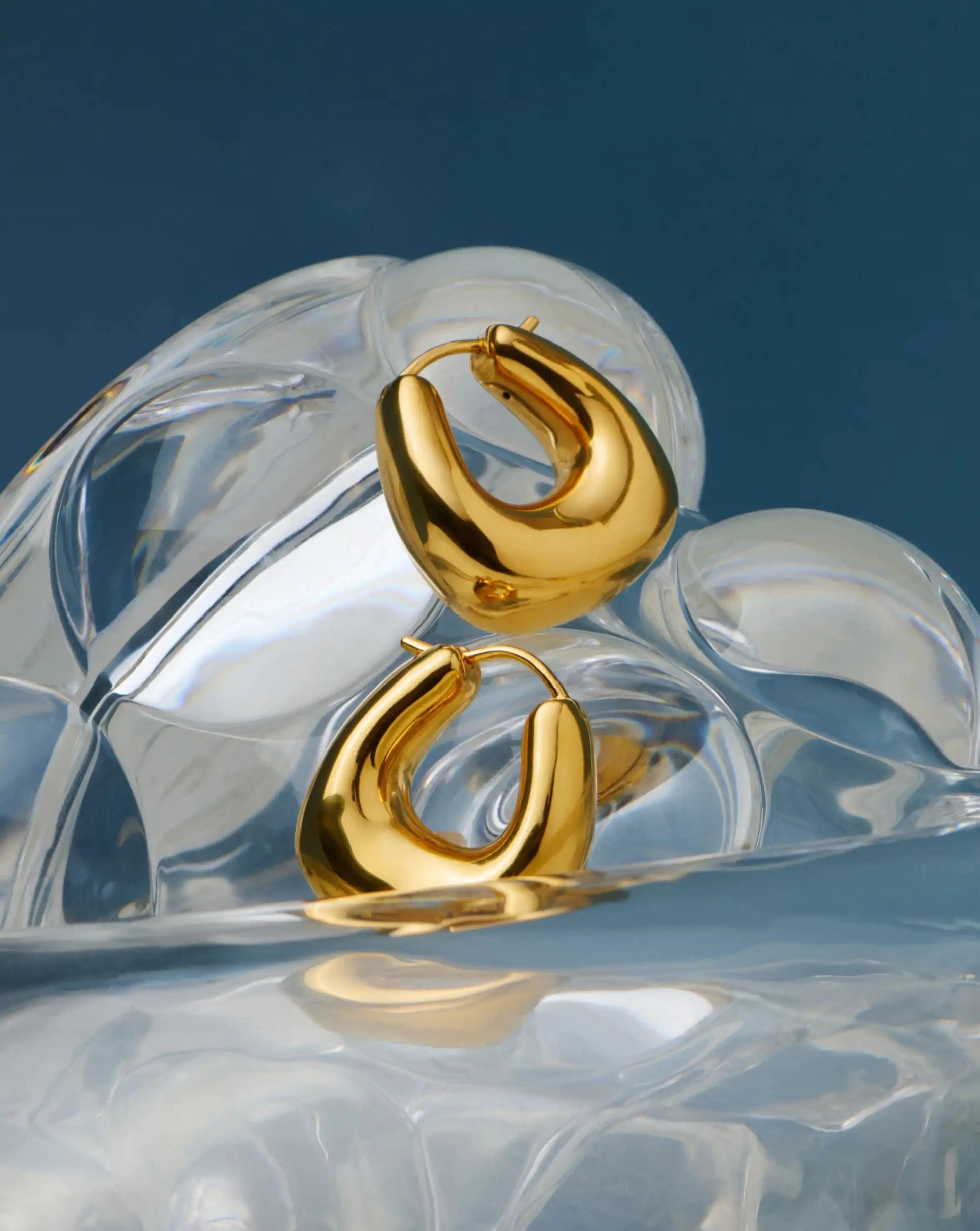 Sculptural Chubby Small Hoop Earrings | 18ct Gold Plated Earrings Missoma 