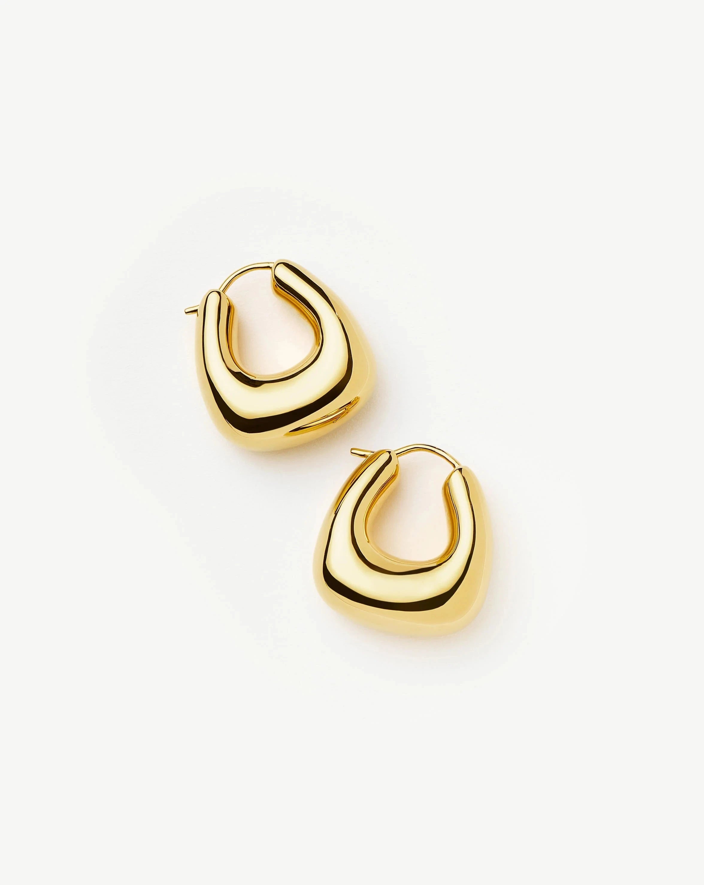 Sculptural Chubby Small Hoop Earrings | 18ct Gold Plated Earrings Missoma 