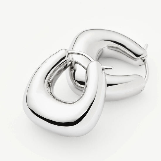 Sculptural Chubby Small Hoop Earrings | Silver Plated Earrings Missoma 