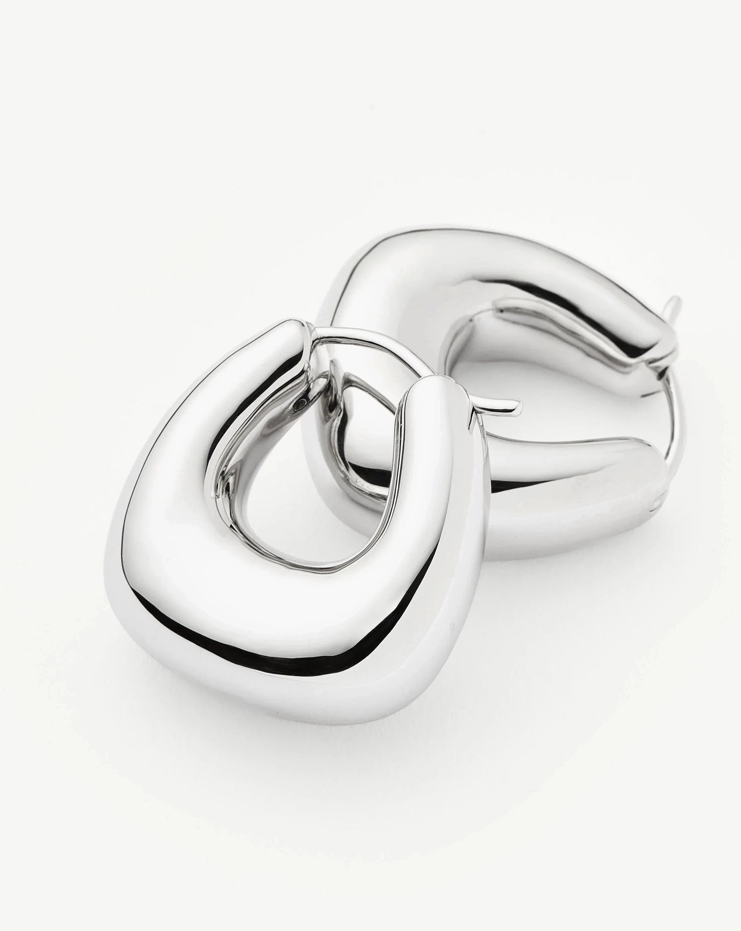 Sculptural Chubby Small Hoop Earrings | Silver Plated Earrings Missoma 