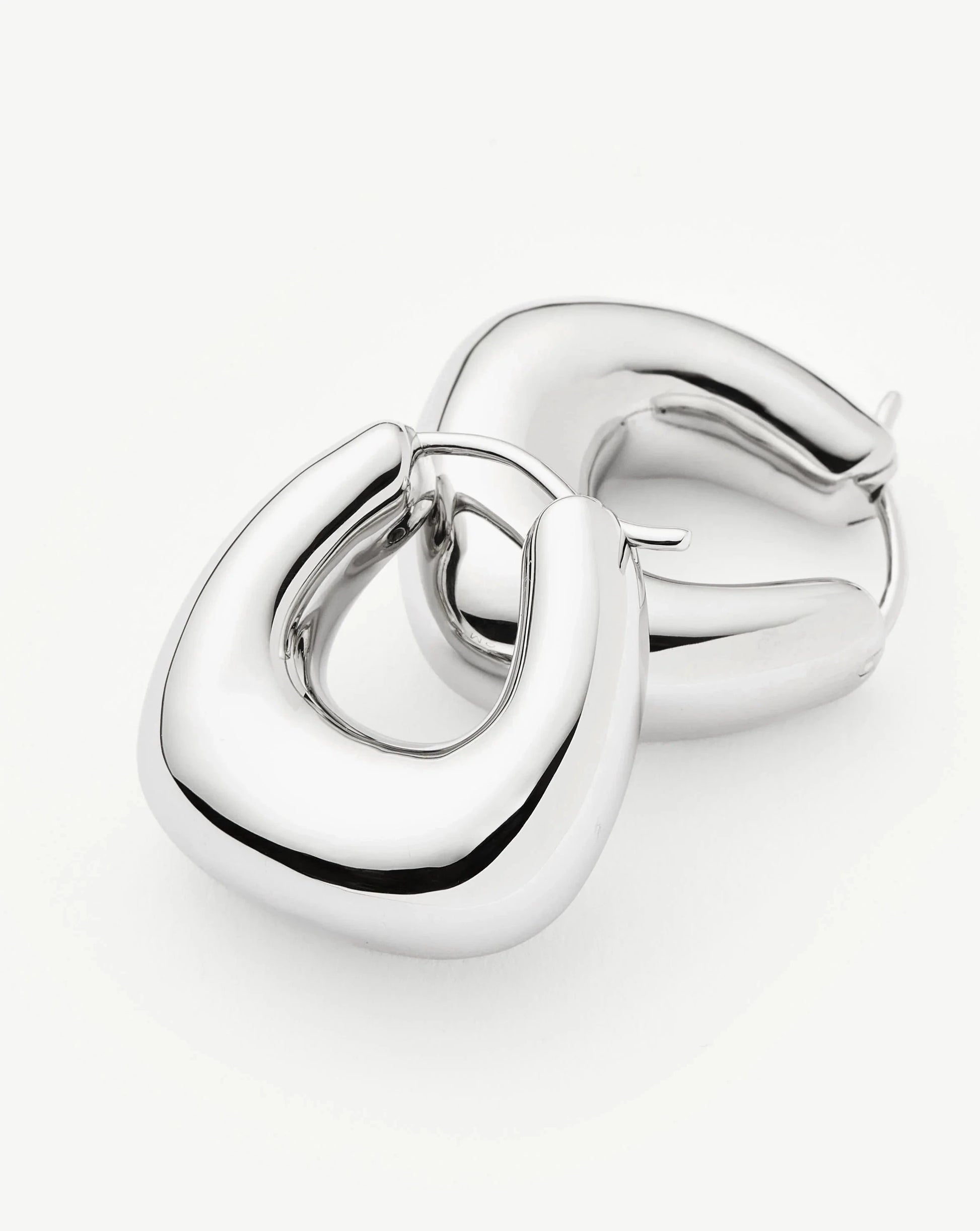 Sculptural Chubby Small Hoop Earrings | Silver Plated Earrings Missoma 