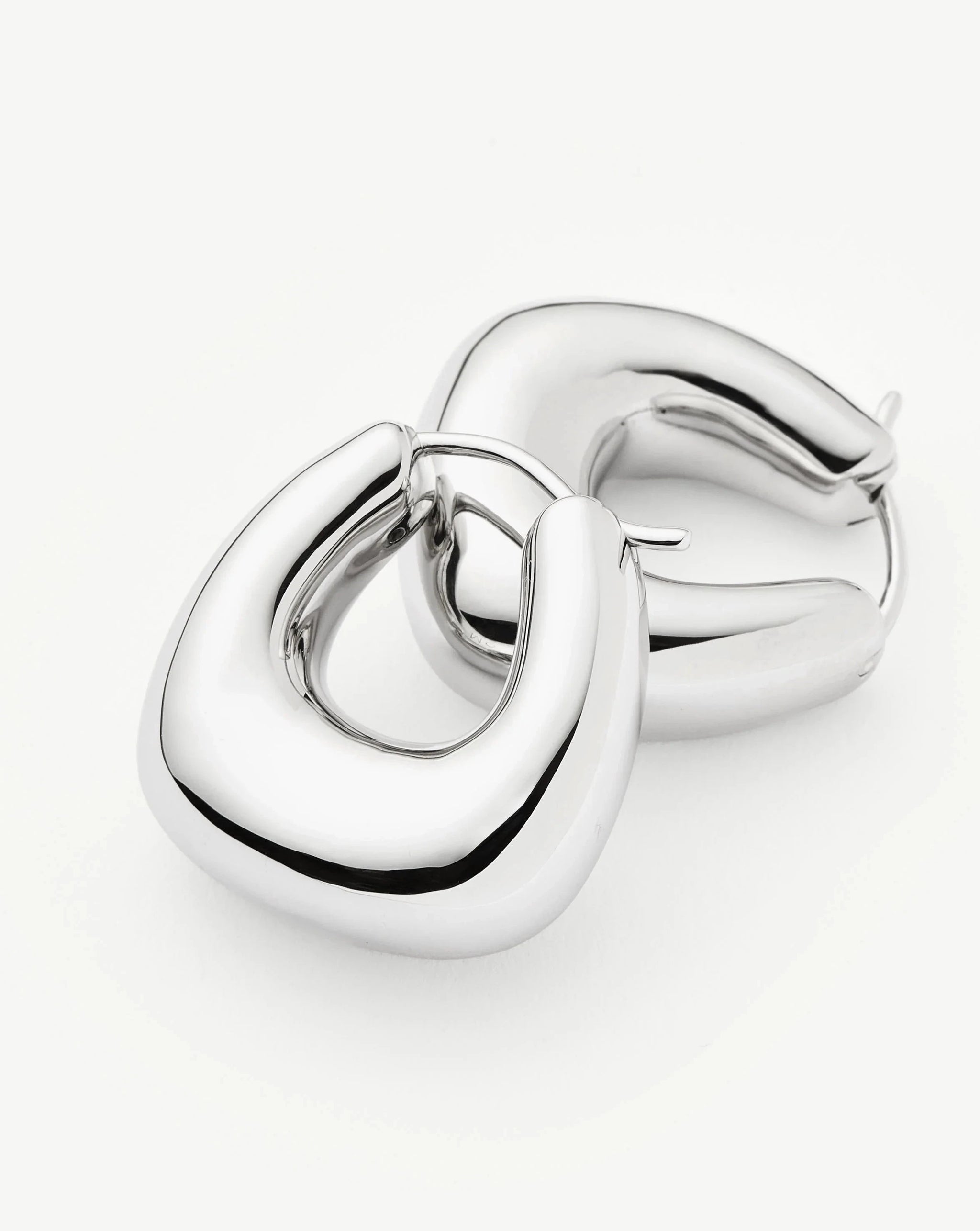 Sculptural Chubby Small Hoop Earrings | Silver Plated Earrings Missoma 