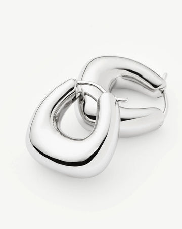 Sculptural Chubby Small Hoop Earrings | Silver Plated Earrings Missoma 