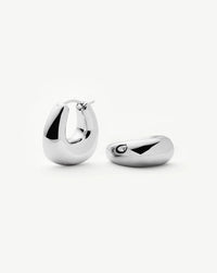 Sculptural Chubby Small Hoop Earrings | Silver Plated Earrings Missoma 