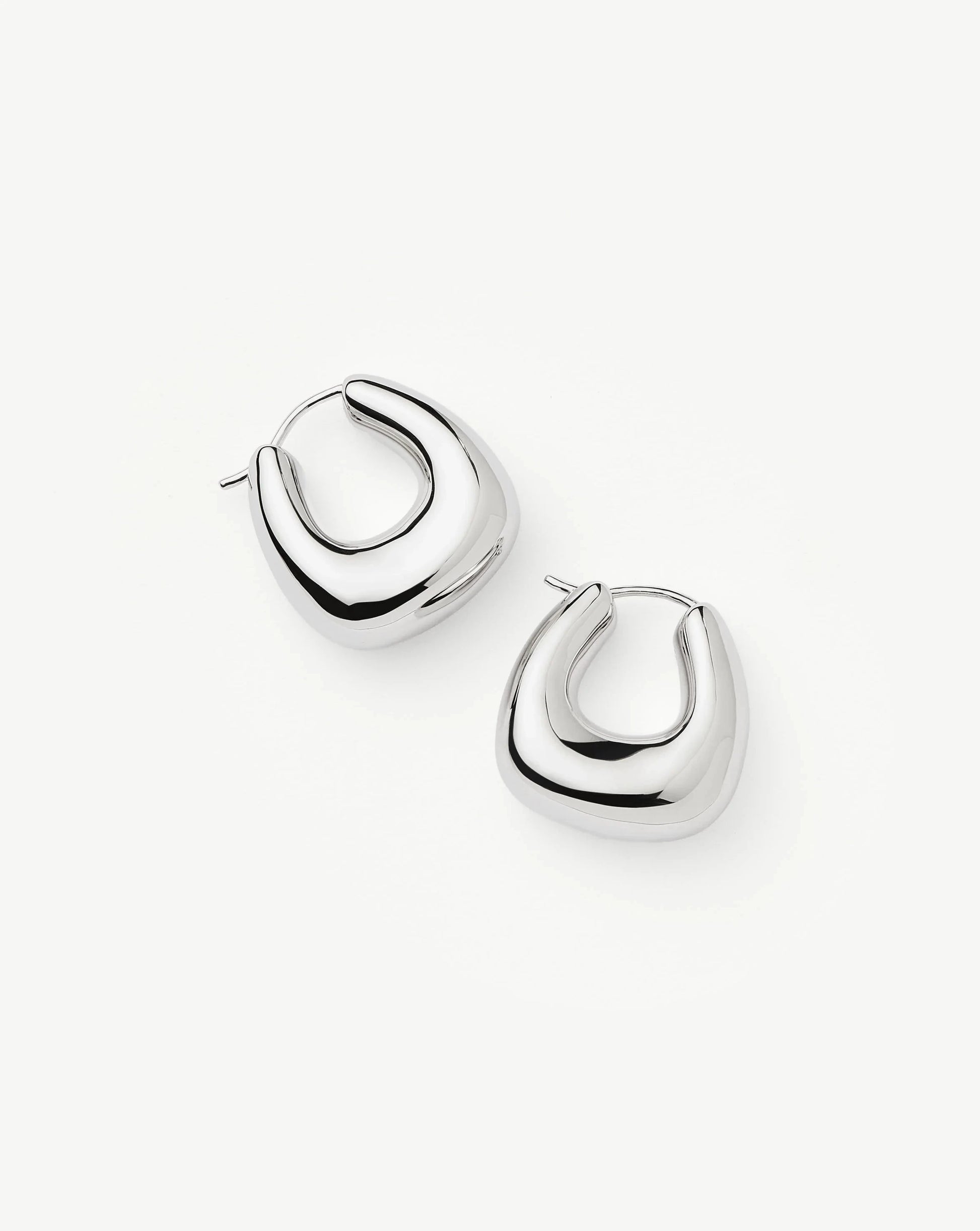 Sculptural Chubby Small Hoop Earrings | Silver Plated Earrings Missoma 