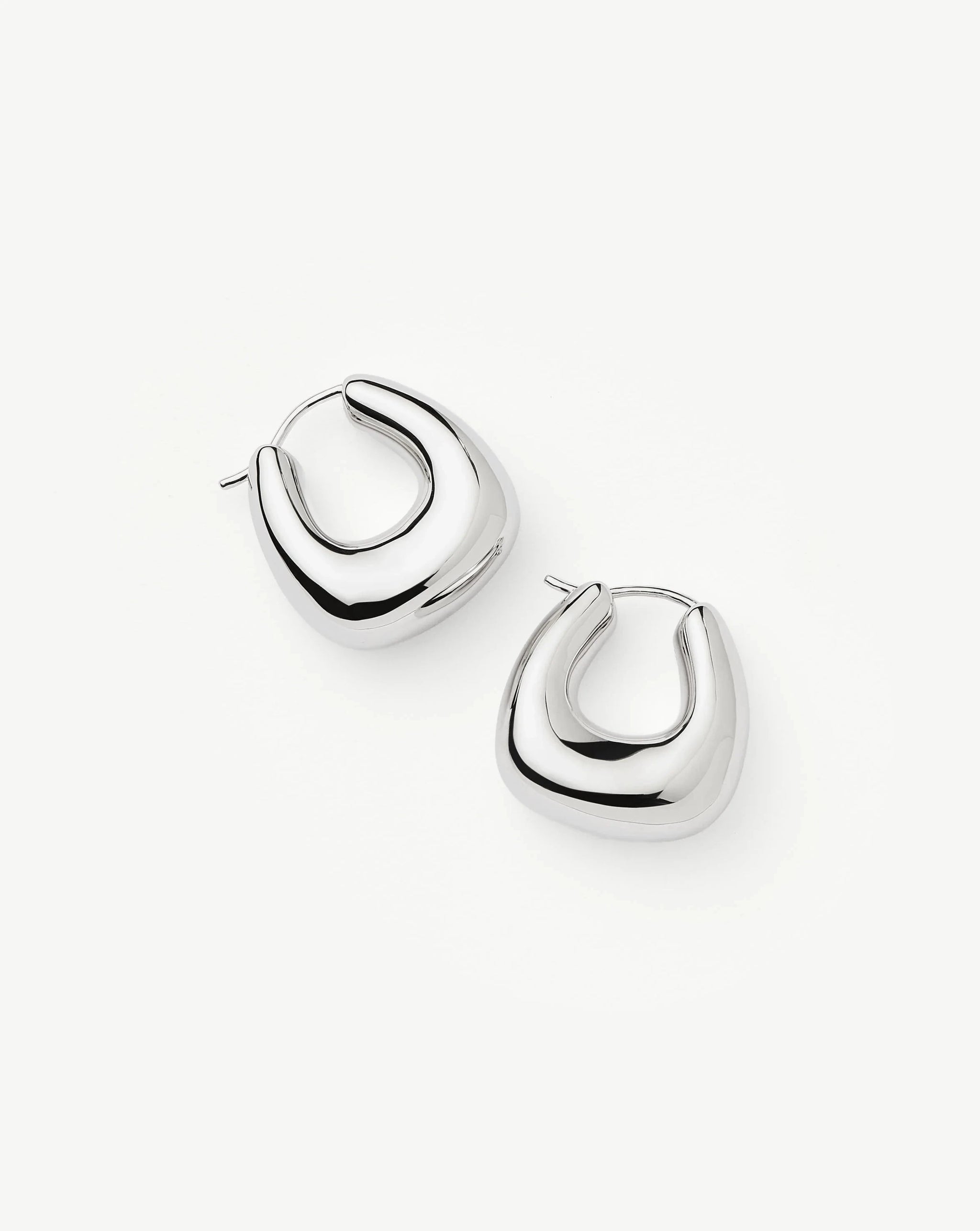 Sculptural Chubby Small Hoop Earrings | Silver Plated Earrings Missoma 