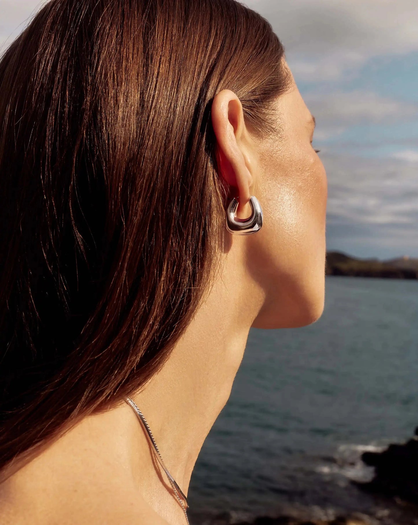 Sculptural Chubby Small Hoop Earrings | Silver Plated Earrings Missoma 