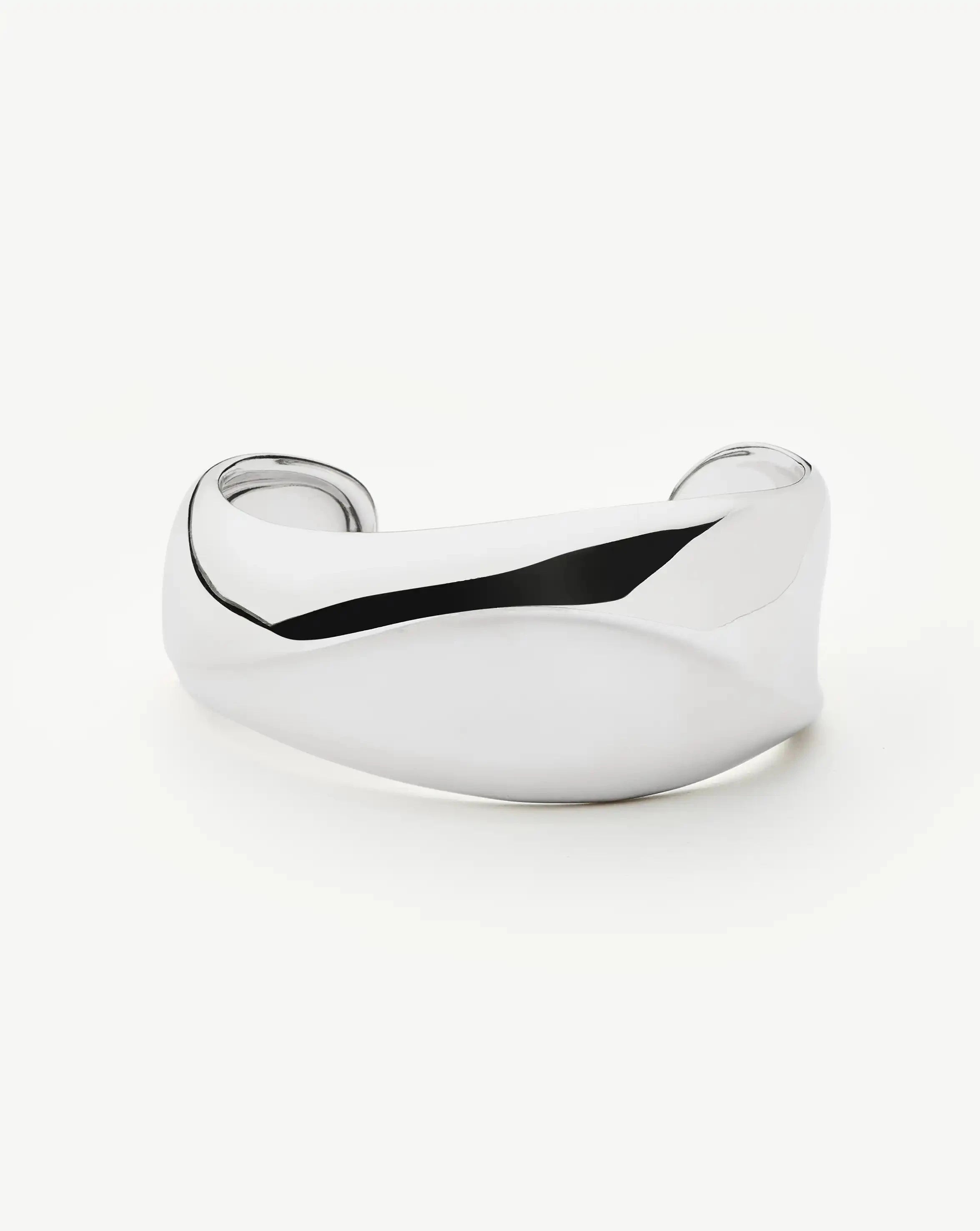 Sculptural Molten Cuff Bracelet | Silver Plated Bracelets Missoma 