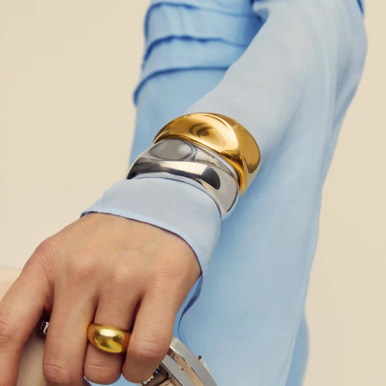 Sculptural Molten Cuff Bracelet | Silver Plated Bracelets Missoma 