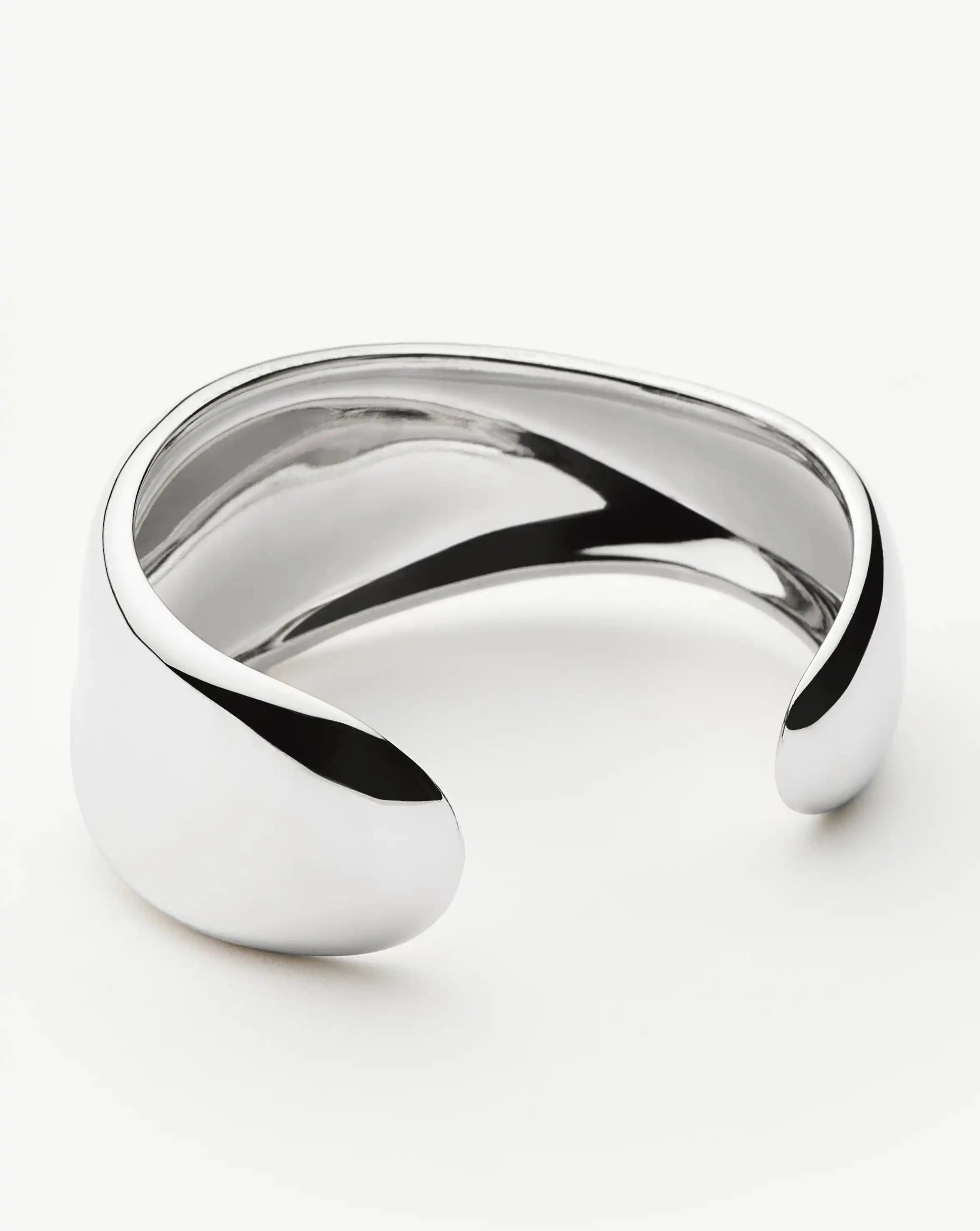 Sculptural Molten Cuff Bracelet | Silver Plated Bracelets Missoma 
