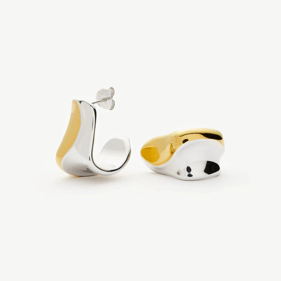 Sculptural Molten Medium Hoop Earrings | Mixed Metal Earrings Missoma 