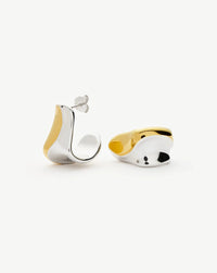 Sculptural Molten Medium Hoop Earrings | Mixed Metal Earrings Missoma 