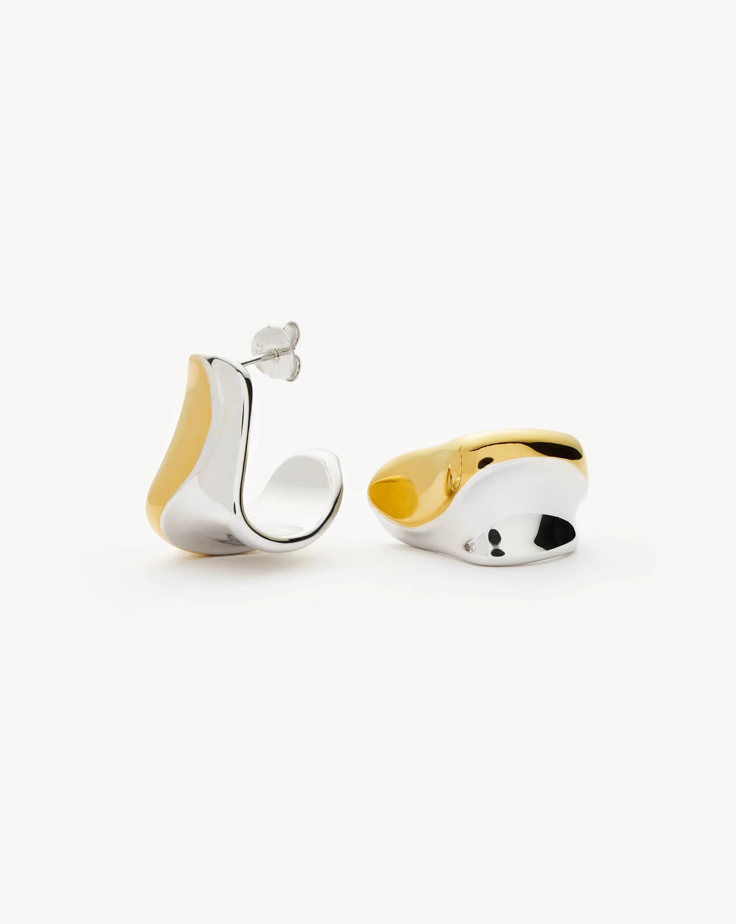 Sculptural Molten Medium Hoop Earrings | Mixed Metal Earrings Missoma 