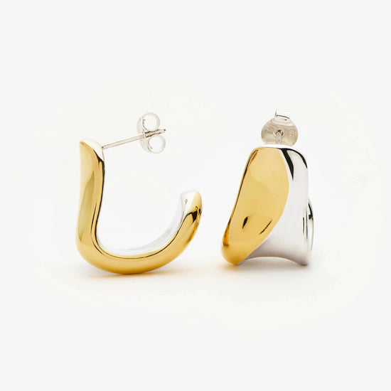Sculptural Molten Medium Hoop Earrings | Mixed Metal Earrings Missoma 