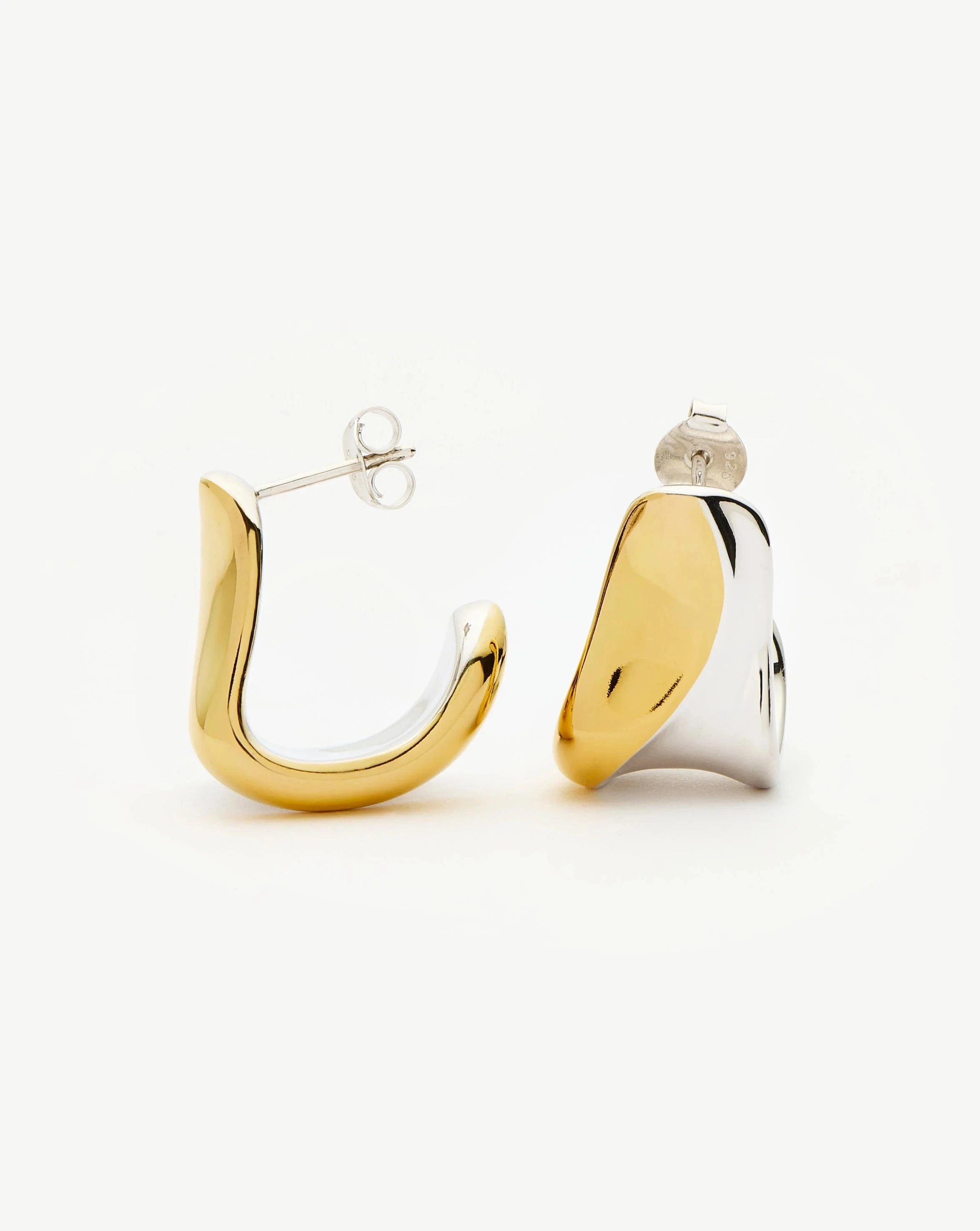 Sculptural Molten Medium Hoop Earrings | Mixed Metal Earrings Missoma 