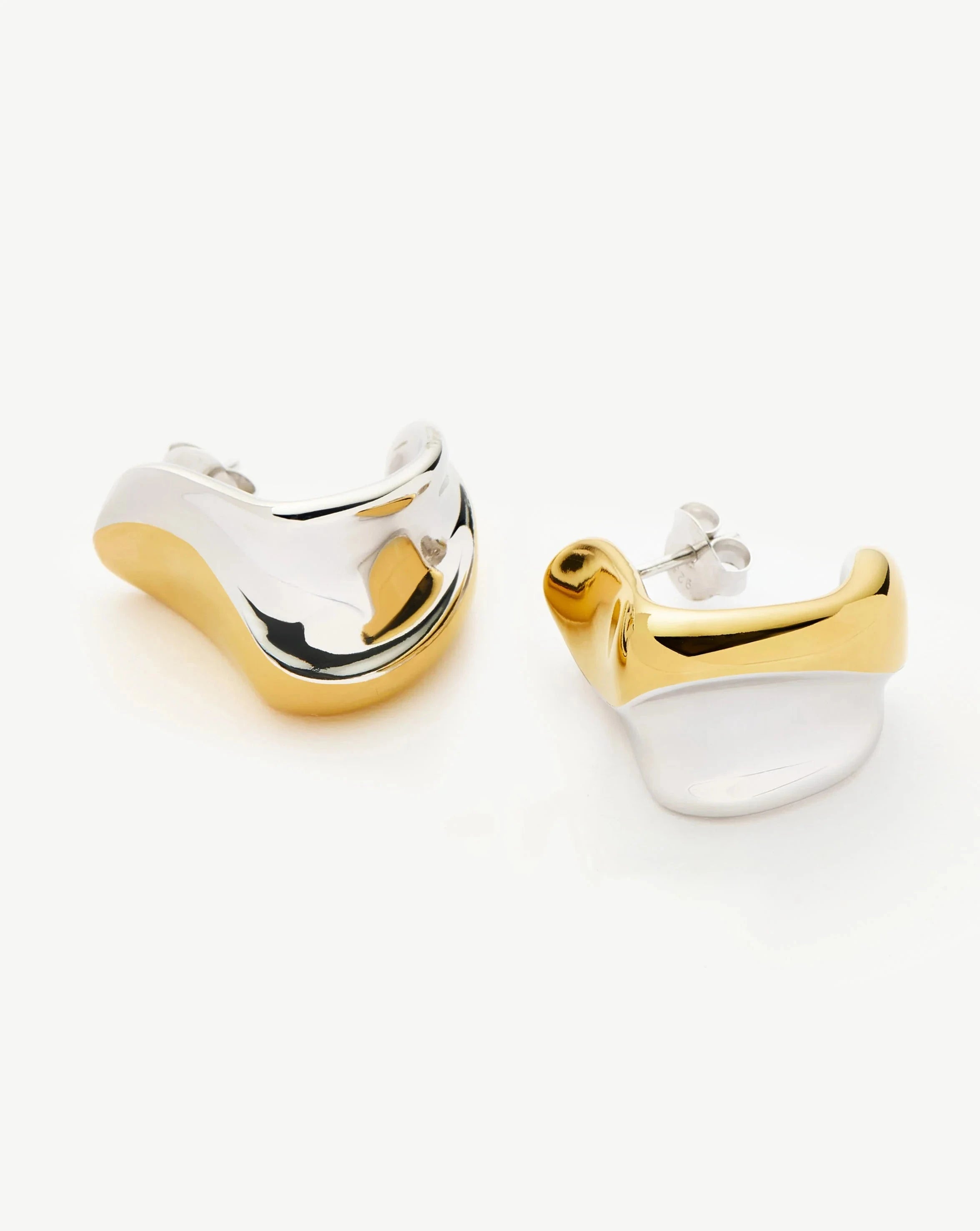 Sculptural Molten Medium Hoop Earrings | Mixed Metal Earrings Missoma 