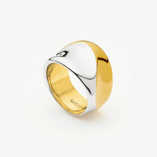 Sculptural Molten Statement Ring | Mixed Metal Rings Missoma 