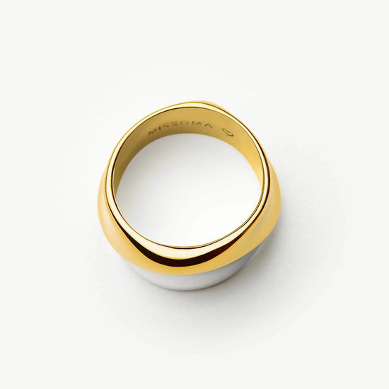 Sculptural Molten Statement Ring | Mixed Metal Rings Missoma 