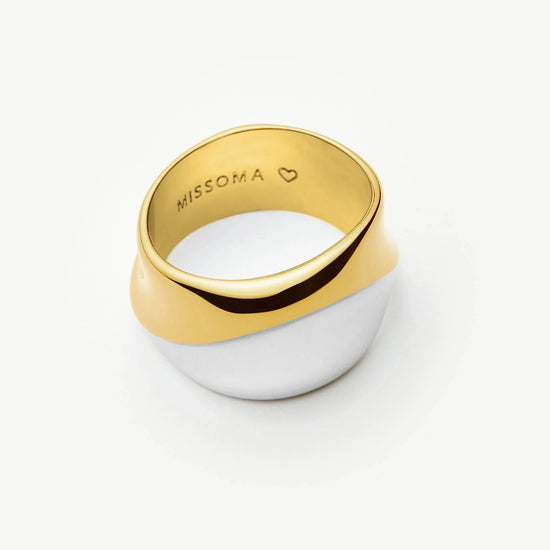 Sculptural Molten Statement Ring | Mixed Metal Rings Missoma 