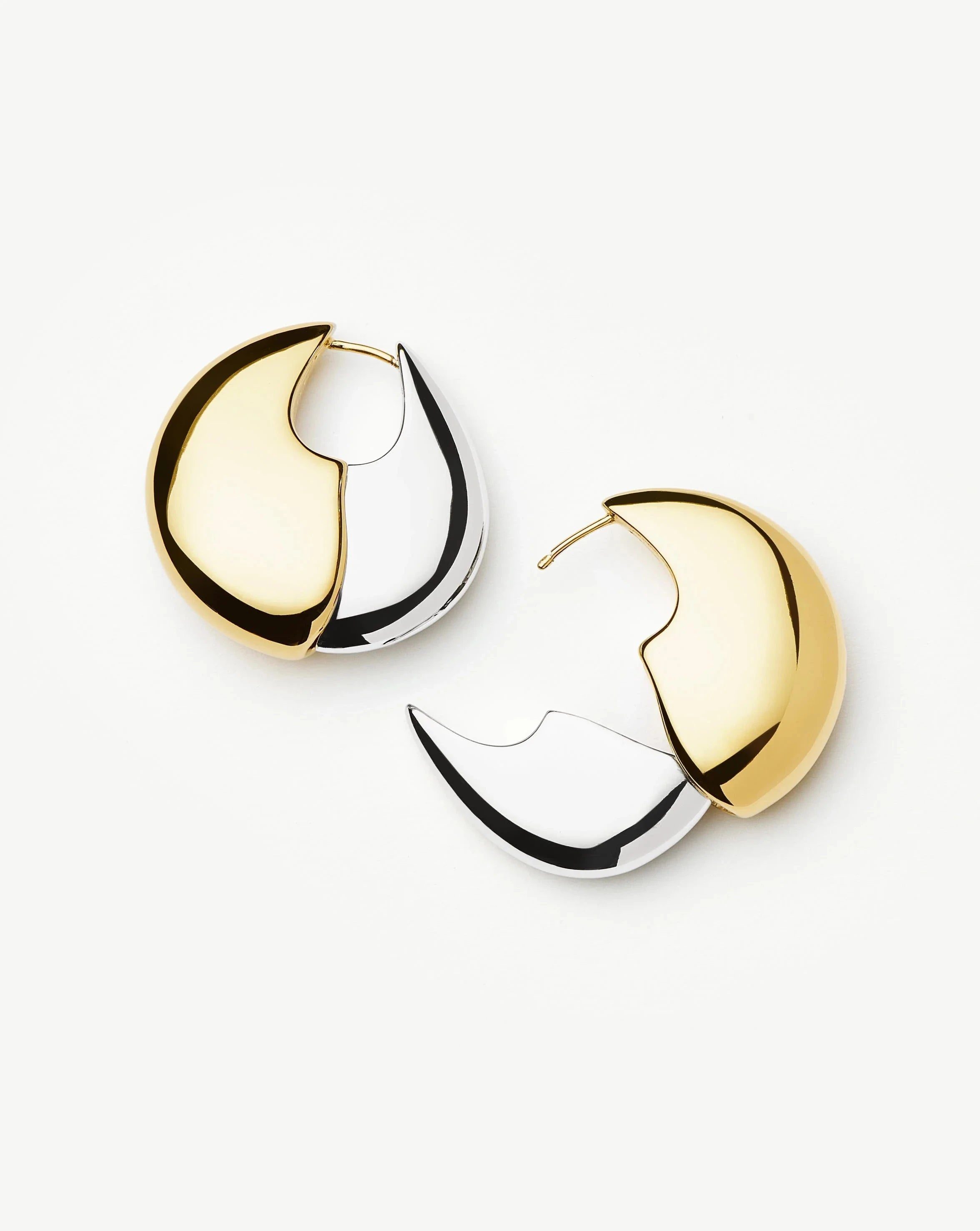 Sculptural Pebble Medium Hoop Earrings | Mixed Metal Earrings Missoma 