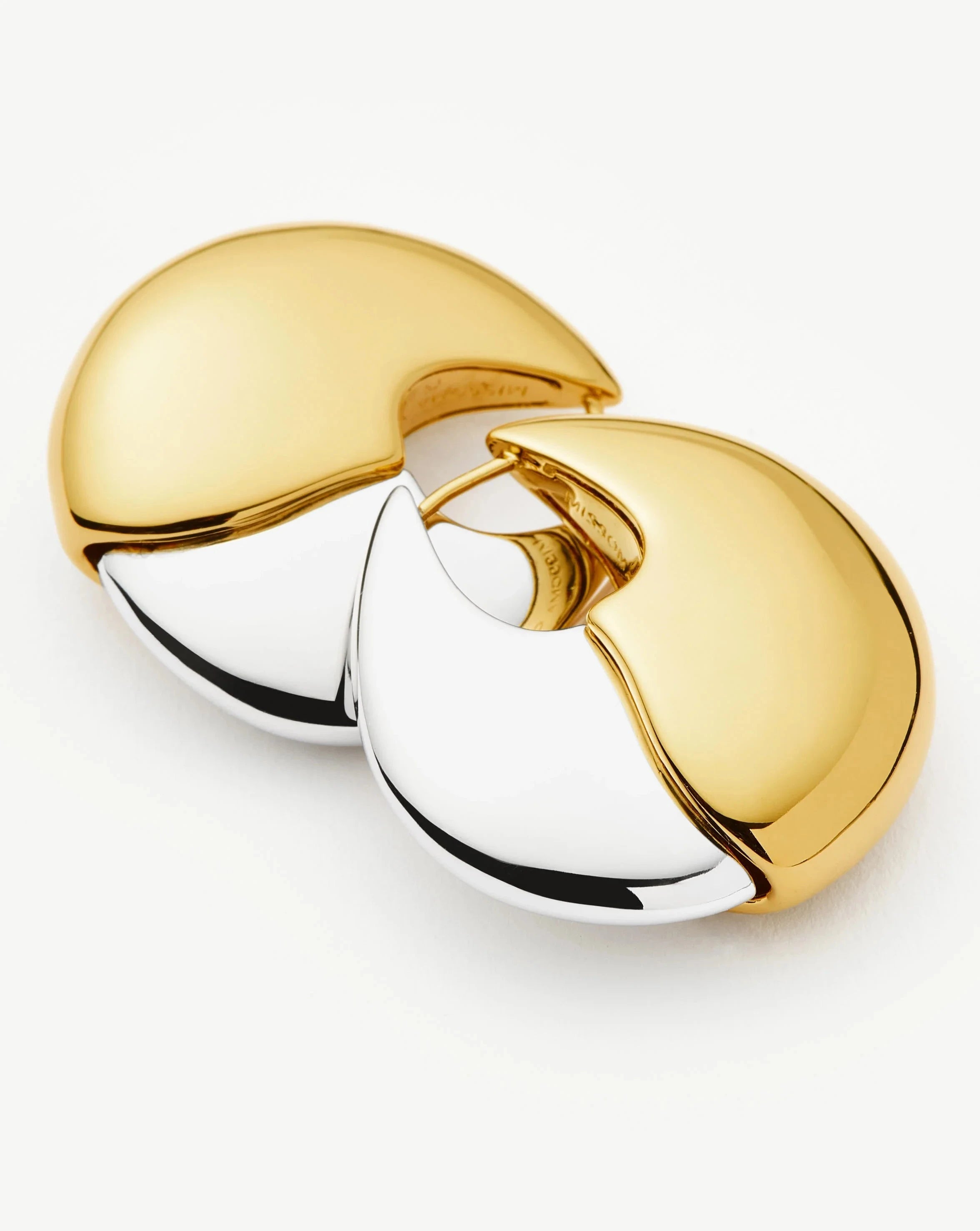 Sculptural Pebble Medium Hoop Earrings | Mixed Metal Earrings Missoma 