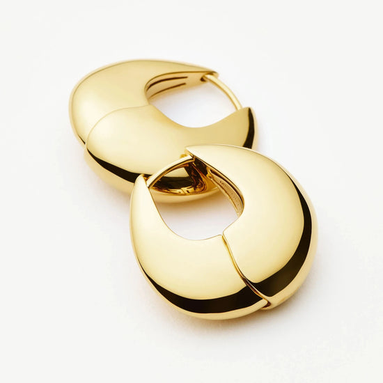 Sculptural Pebble Small Hoop Earrings | 18ct Gold Plated Earrings Missoma 