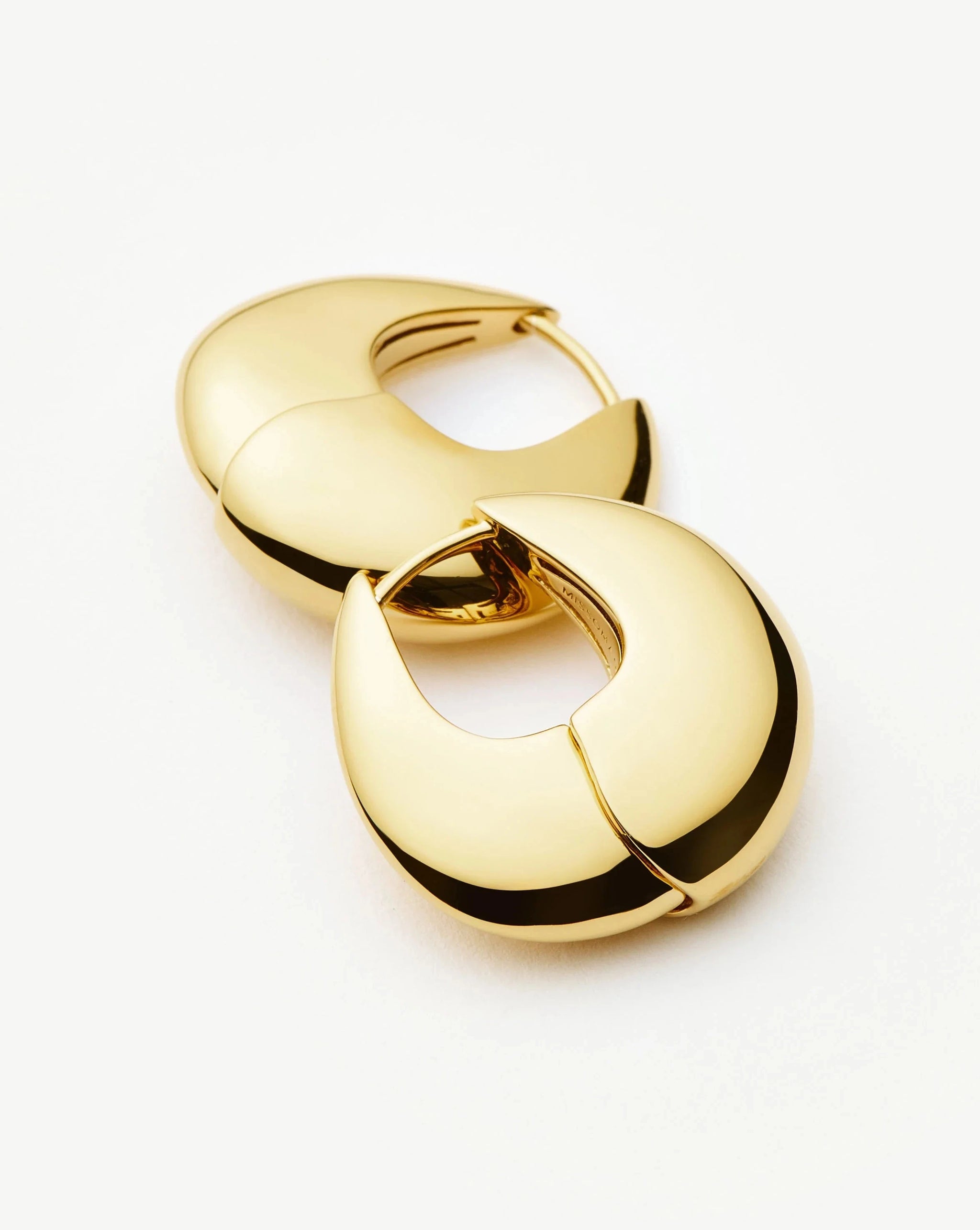 Sculptural Pebble Small Hoop Earrings | 18ct Gold Plated Earrings Missoma 