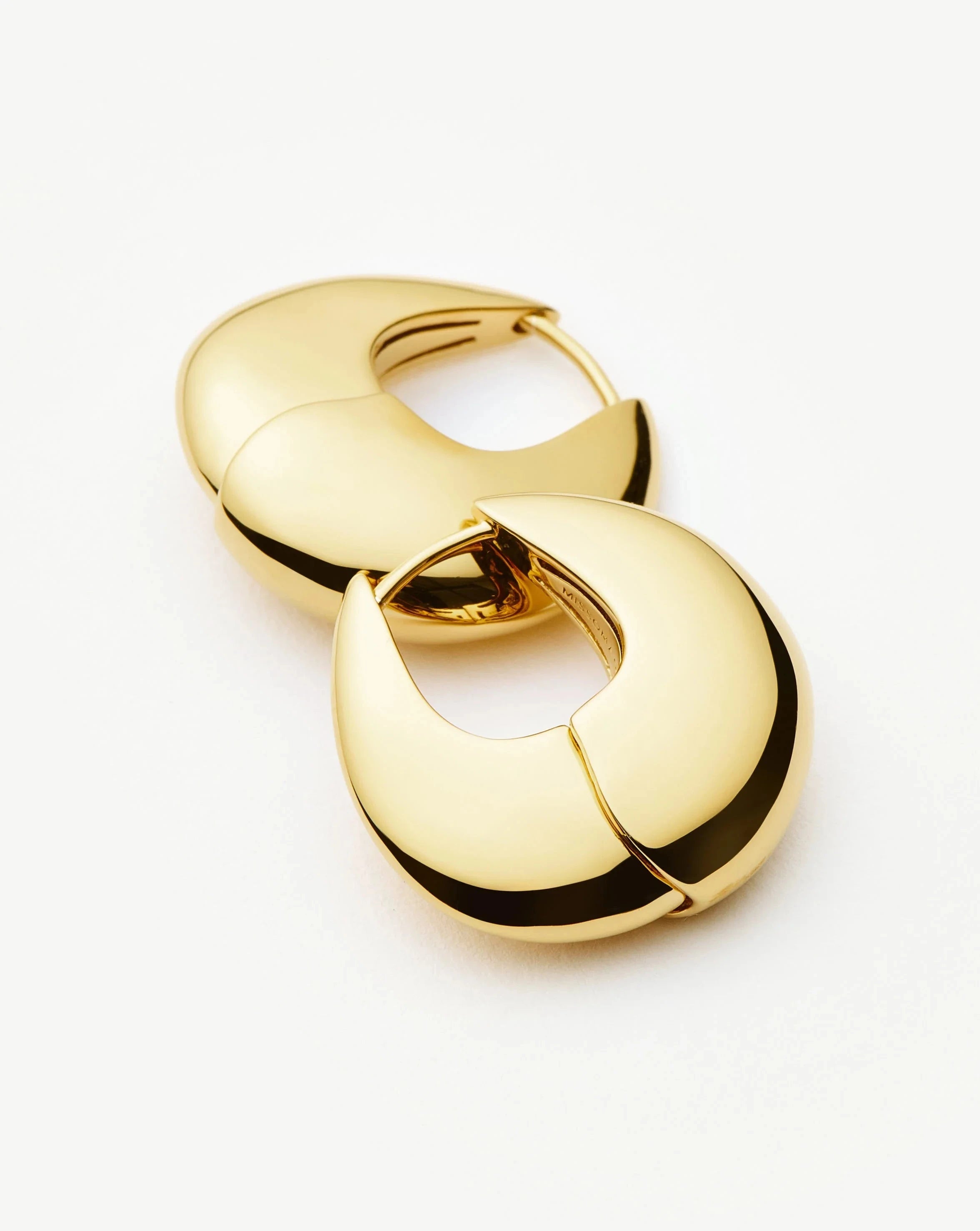 Sculptural Pebble Small Hoop Earrings | 18ct Gold Plated Earrings Missoma 