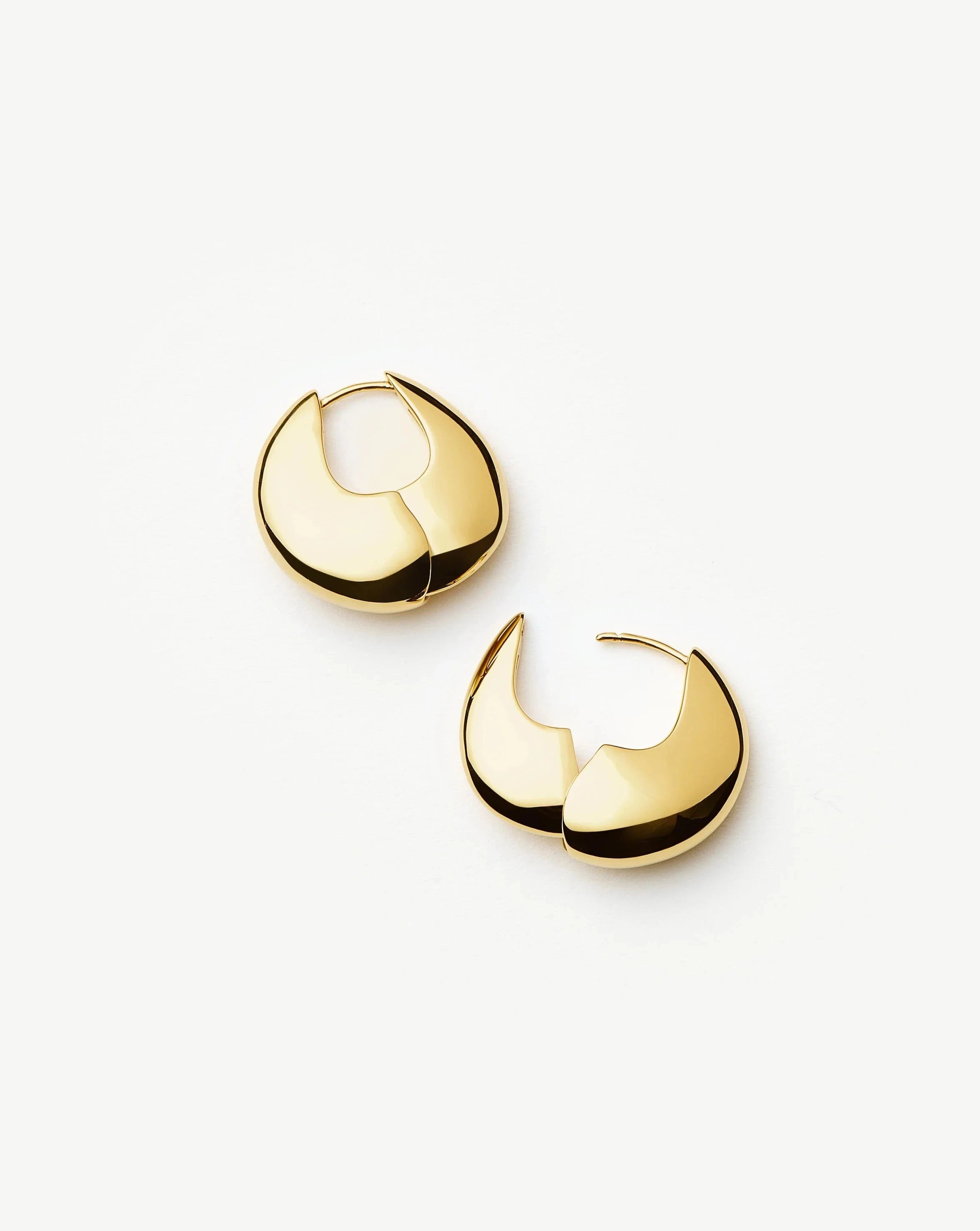 Sculptural Pebble Small Hoop Earrings | 18ct Gold Plated Earrings Missoma 