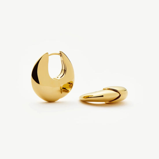 Sculptural Pebble Small Hoop Earrings | 18ct Gold Plated Earrings Missoma 