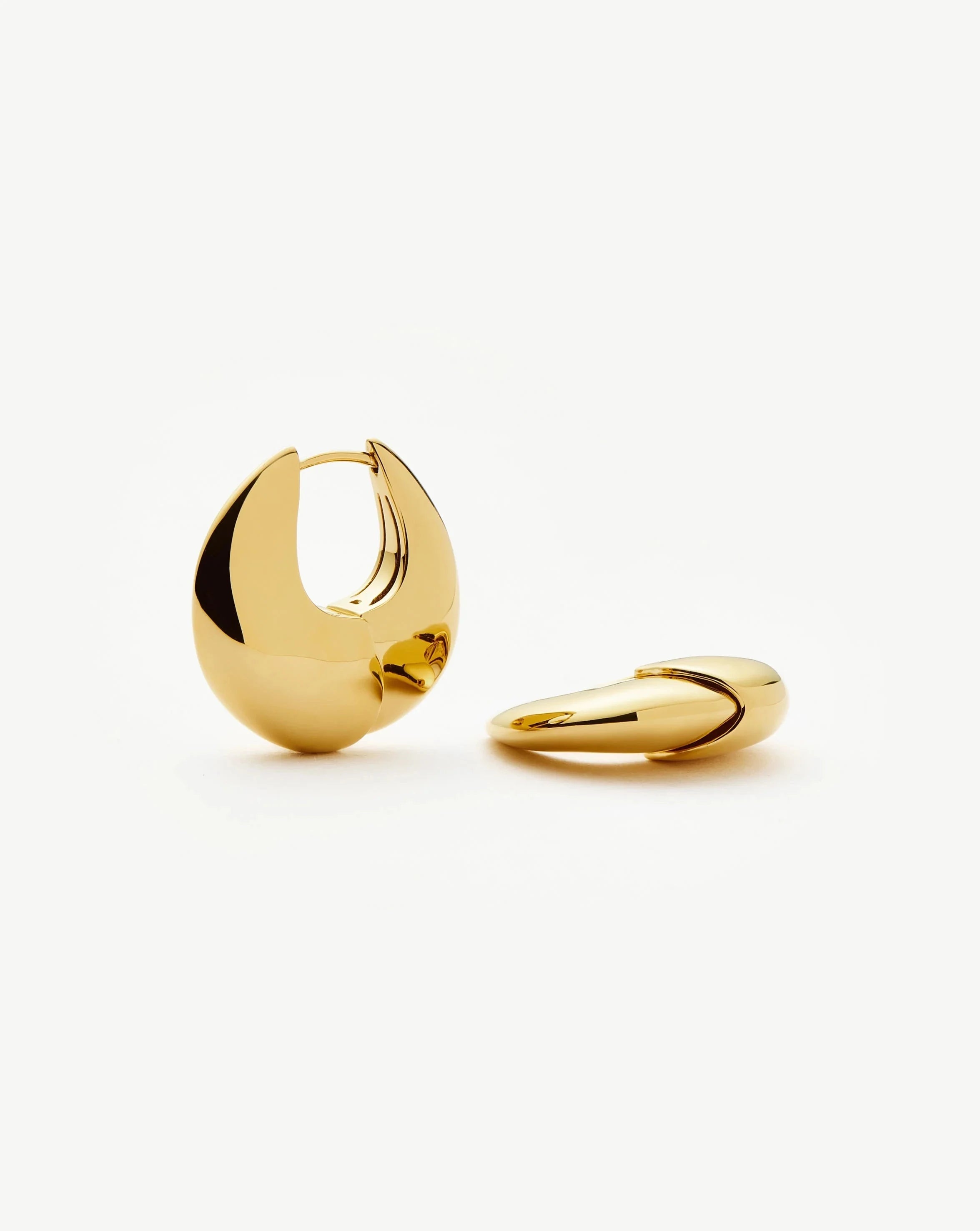 Sculptural Pebble Small Hoop Earrings | 18ct Gold Plated Earrings Missoma 