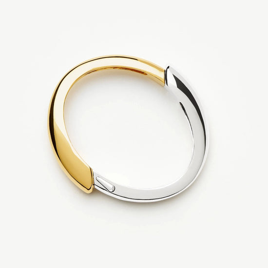 Sculptural Ridge Hinged Bangle | Mixed Metal Bracelets Missoma 